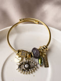 Pulsera Tipo Pandora Con Dije Ojo Dorado