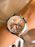 RELOJ QYQ A25A BICOLOR ORO ROSA