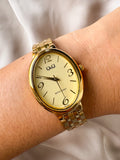 RELOJ QYQ Q10C-002PY TODO DORADO OVALADO