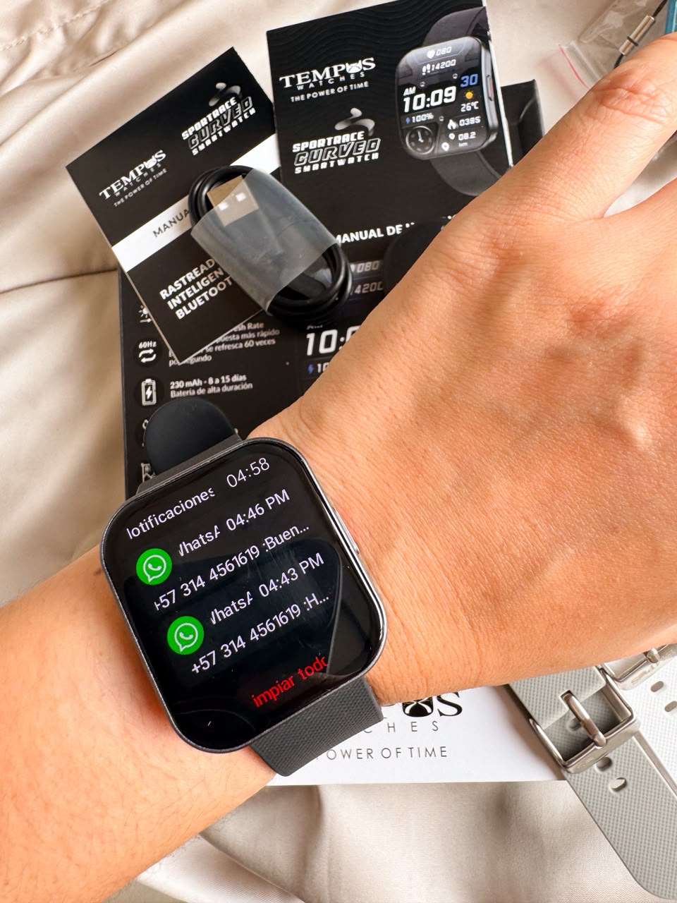 Reloj inteligente SMART TEMPUS CURVO NEGRO