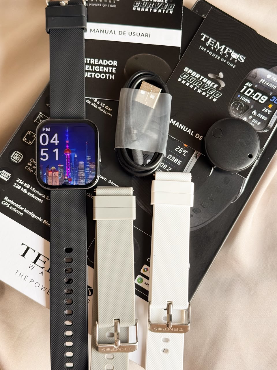 Reloj inteligente SMART TEMPUS CURVO NEGRO