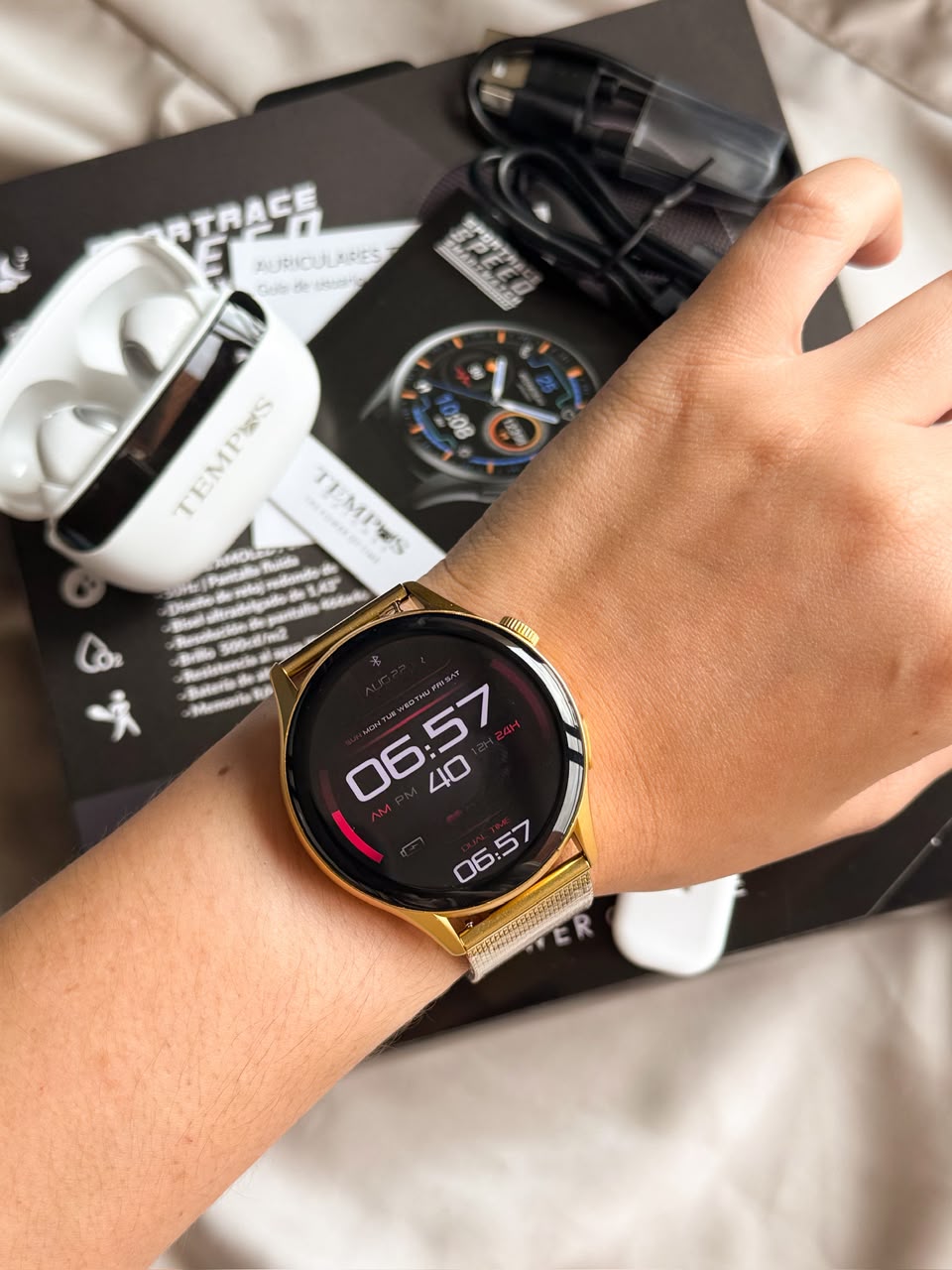 Reloj inteligente TEMPUS SPORTRACE SPEED con audífonos