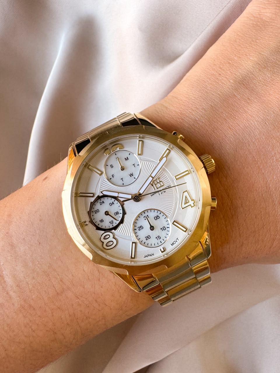 RELOJ SMT-251128-05 YESS DORADO MULTIFUNCIONAL