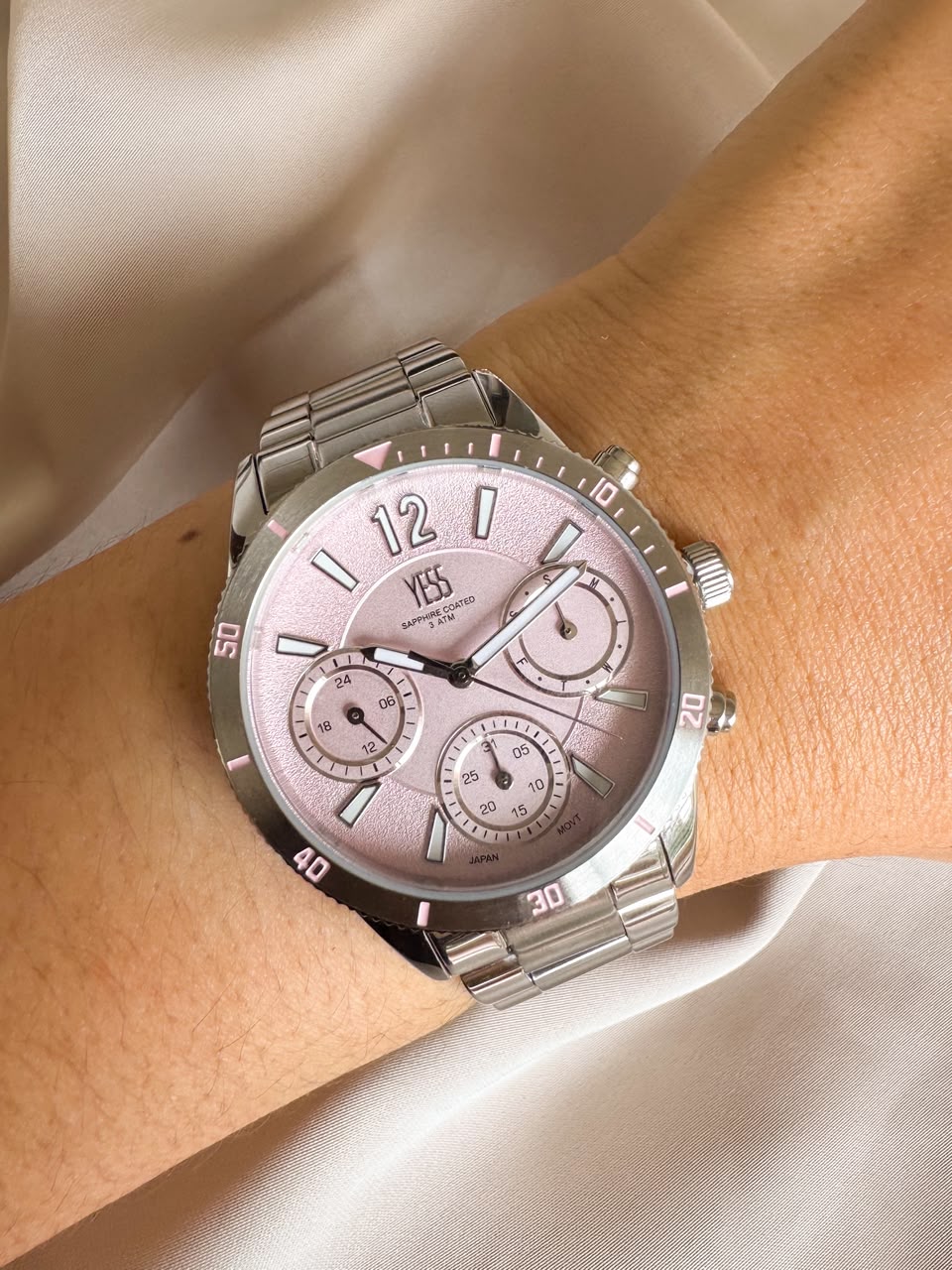 RELOJ SMT-251190-01 YESS MULTIFUNCIONAL PLATEADO