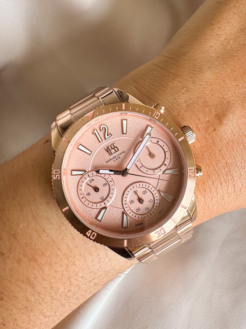 RELOJ SMT-251190-03 YESS MULTIFUNCIONAL ORO ROSA