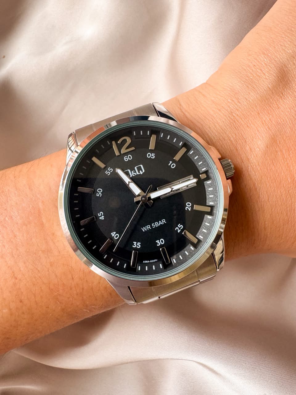 RELOJ  QYQ A36A-004PY PLATEADO HOMBRE CALENDARIO