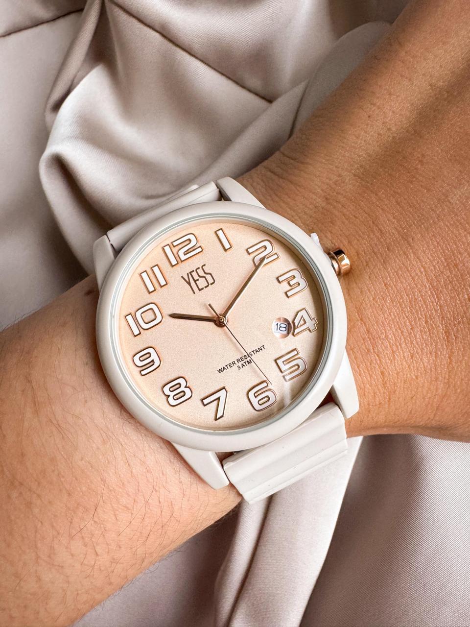 RELOJ Y24080-02 YESS SILICONA NUDE