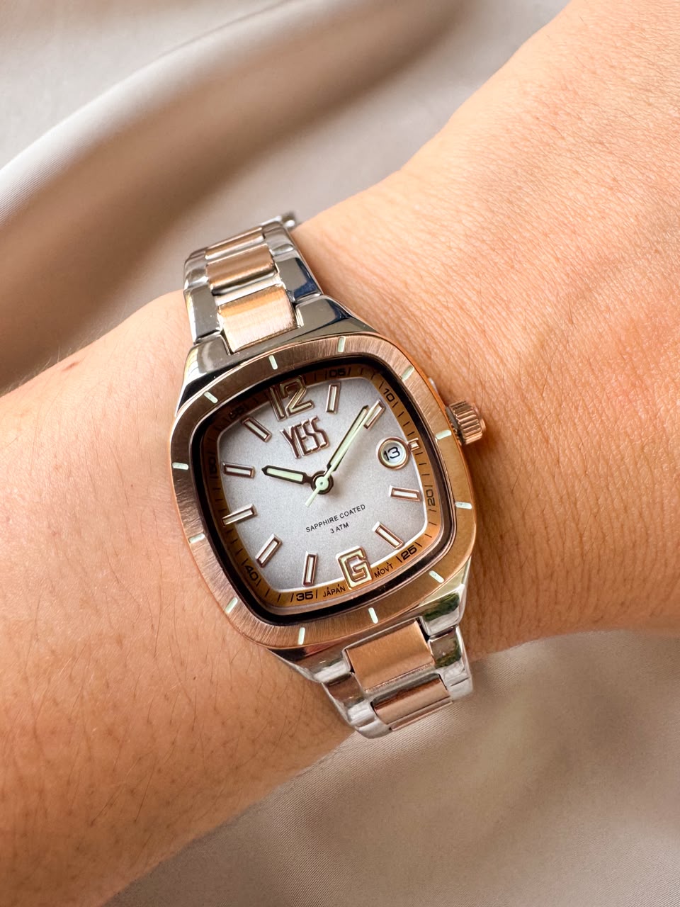 RELOJ Y25045-05 YESS BICOLOR CUADRADO