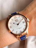 RELOJ YESS Y25006-04 YESS AZUL CON ORO ROSA