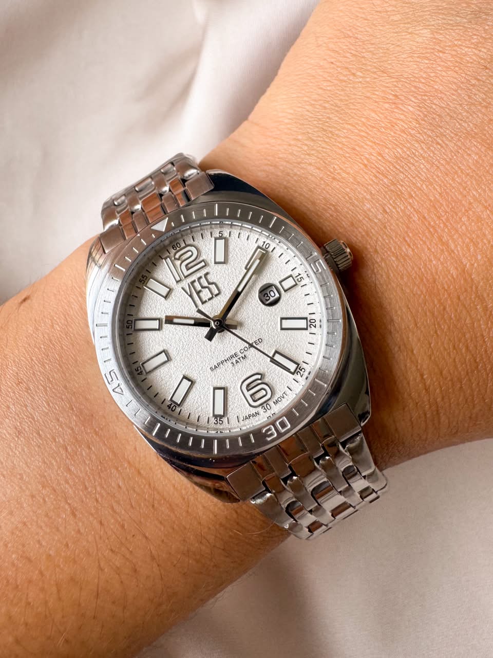 RELOJ YESS Y25035L-M01 TODO PLATEADO PEQUEÑO