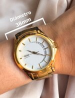 Reloj Q&Q Unisex dorado con calendario - Imagen 2