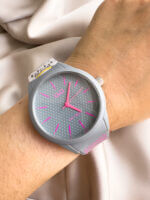 QYQ VR28 DEPORTIVO GRIS PUNTOS FUCSIA