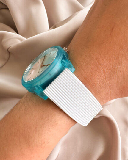 QYQ VS12 PULSO RAYADO BLANCO AZUL PULSO