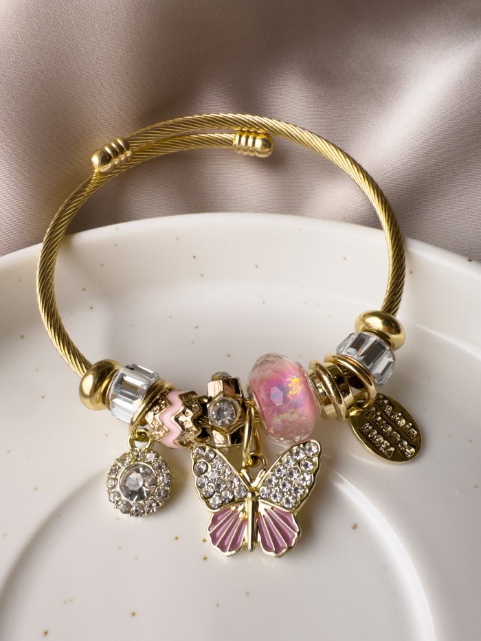 Brazalete con dije de mariposa - Imagen 1
