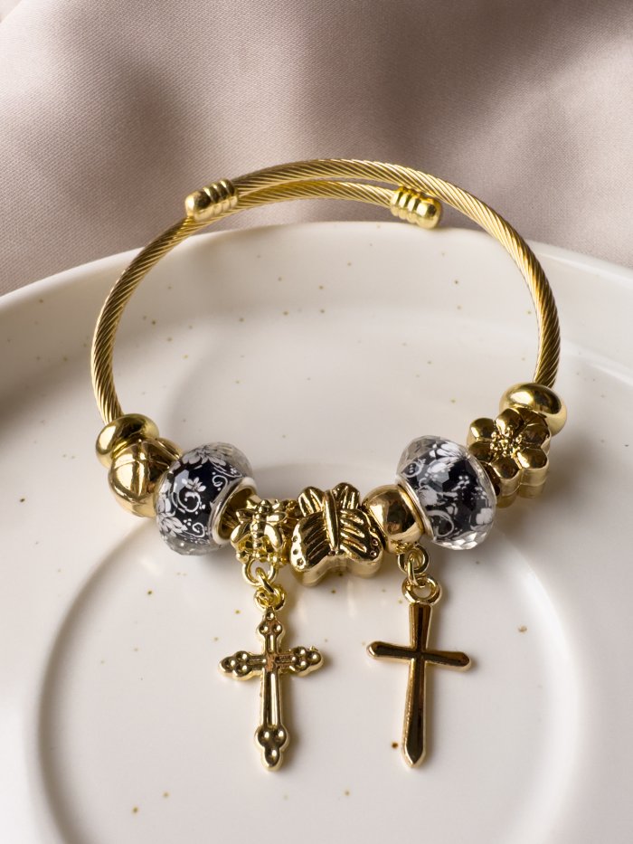 Brazalete con dije de Cruz - Imagen 1