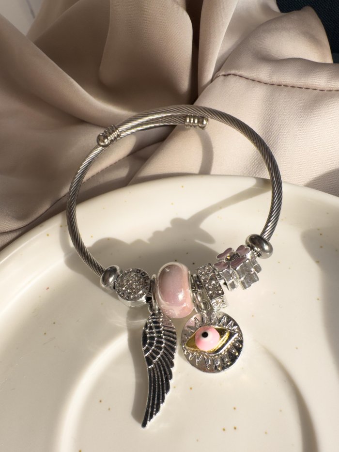 Pulsera Tipo Pandora Con Dije De Ojo - Imagen 1