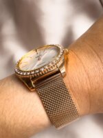 Reloj QYQ oro rosa piedritas - Imagen 2