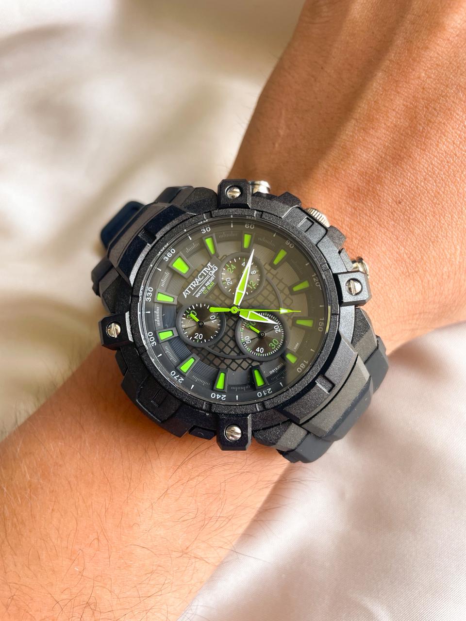 DG08J001Y crono negro Reloj QYQ DG08J001Y deportivo - Imagen 1