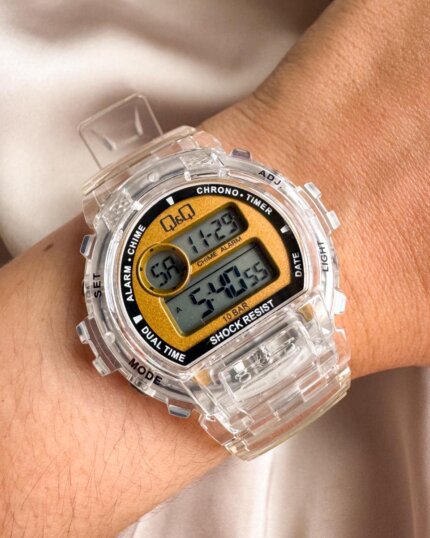 Reloj QYQ digital G14A-503VY transparente