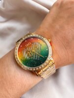 RELOJ QYQ DORADO MUJER Q33B-502PY