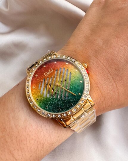 RELOJ QYQ DORADO MUJER Q33B-502PY