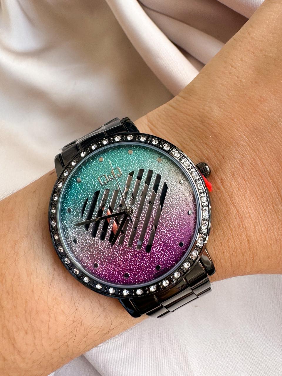 Q33B-503PY negro corazon RELOJ QYQ NEGRO MUJER Q33B-503PY - Imagen 1