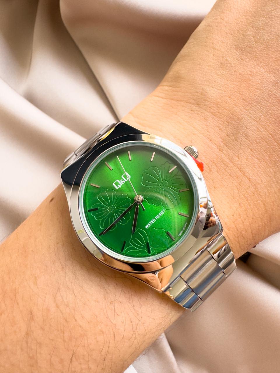Q66B-501PY plateado verde Reloj QYQ Q66B-501PY PLATEADO - Imagen 1