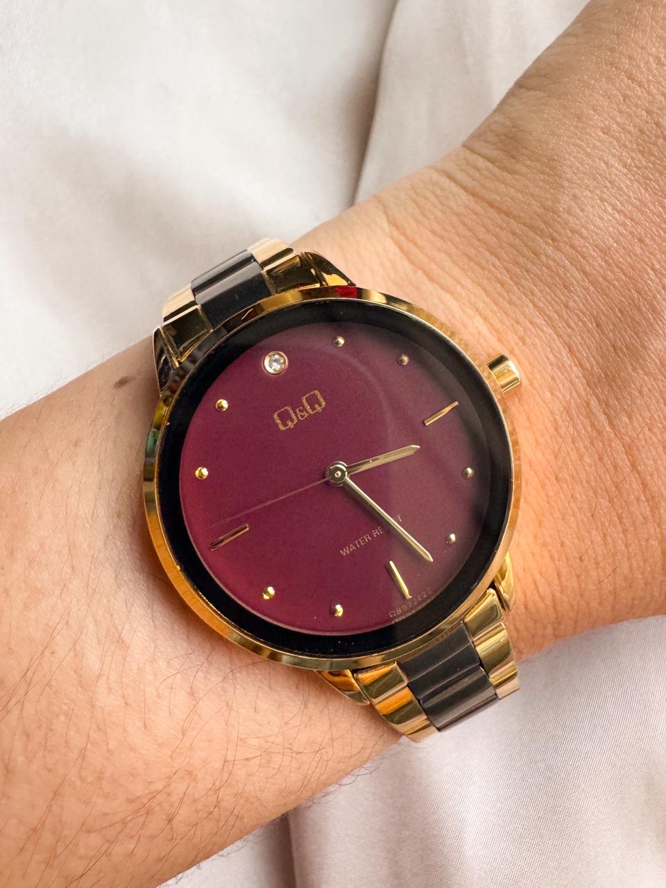 QB97J422Y bicolor cafe Reloj QYQ QB97J422Y BICOLOR - Imagen 1