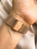 Reloj QYQ B47 ORO ROSA FONDO DORADO MALLA - Imagen 3