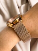 Reloj QYQ B47 ORO ROSA FONDO DORADO MALLA - Imagen 2