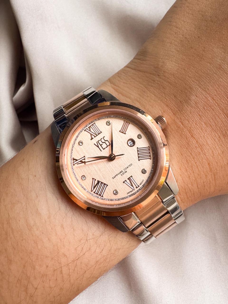 Y24114-04 YESS ACERO ORO ROSA RELOJ YESS BICOLOR DE MUJER Y24114-04 - Imagen 1