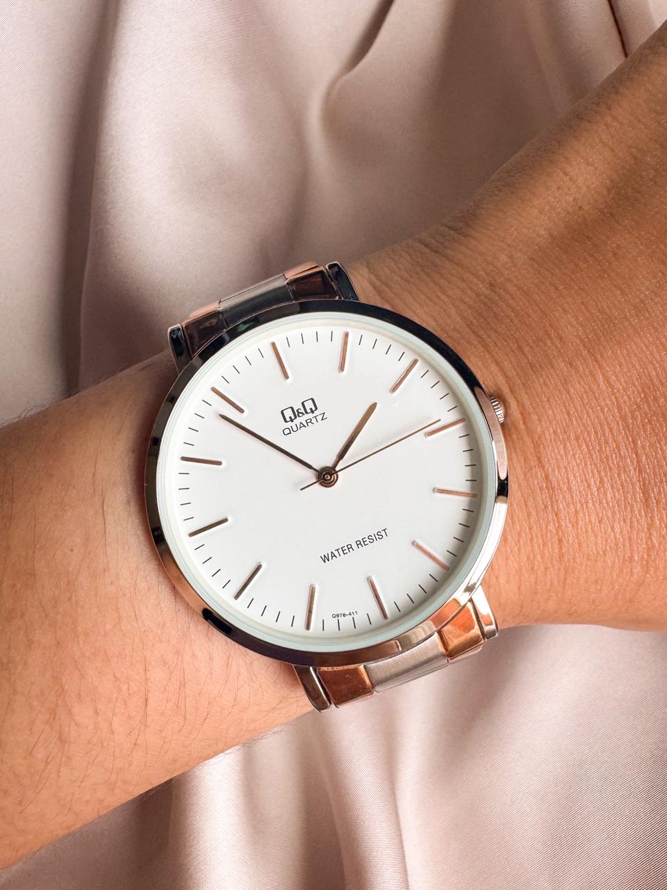 Q978-411Y bicolor (plateado-oro rosa) RELOJ QYQ BICOLOR Q978-411Y UNISEX - Imagen 1