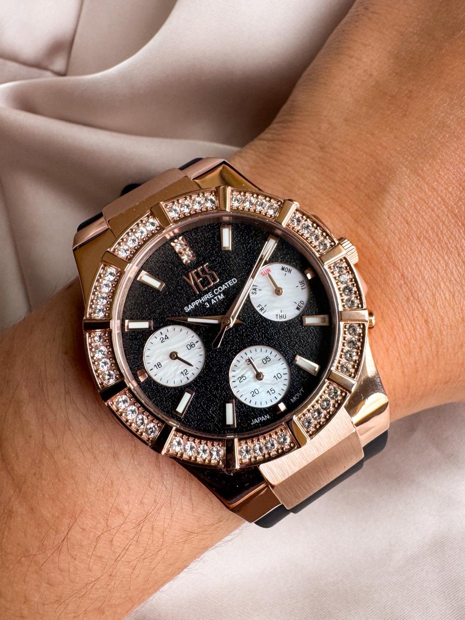 SMT-250504-04 YESS MULTIFUNCIONAL SILICONA NEGRO RELOJ YESS NEGRO SMT-250504-04 - Imagen 1