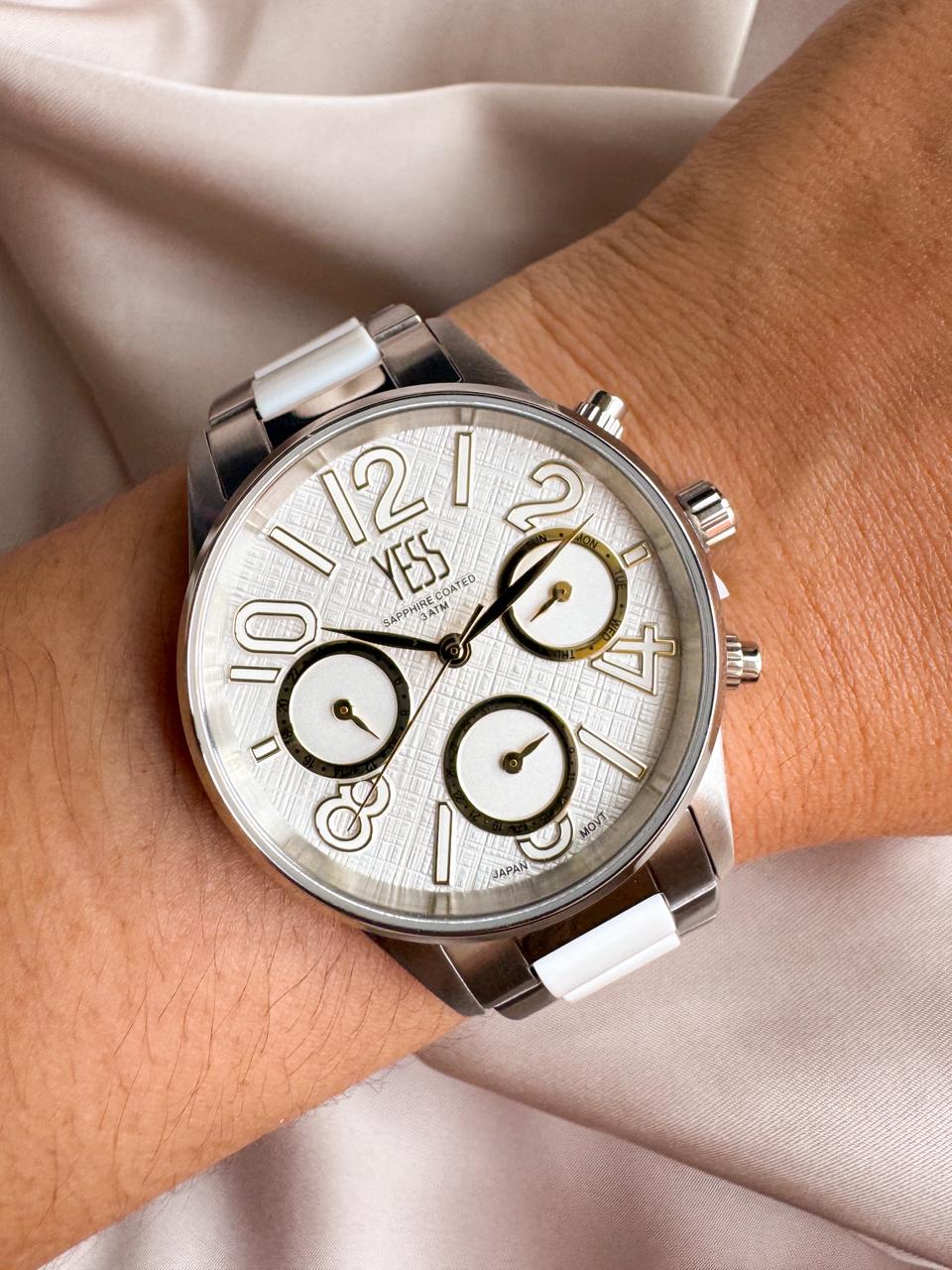 Y25007-01 YESS PLATEADO CON BLANCO RELOJ YESS PLATEADO Y25007-01 - Imagen 1