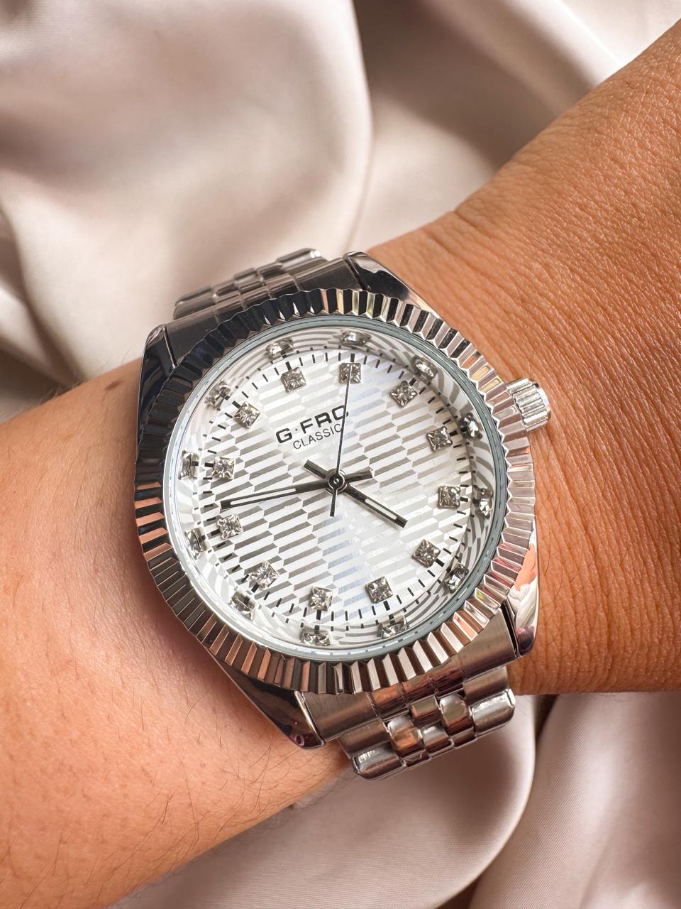 G force tipo rolex plateado Reloj G force plateado classic - Imagen 1