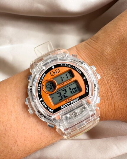 Reloj QYQ digital G14A-504VY transparente