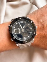 Reloj G force plateado- negro